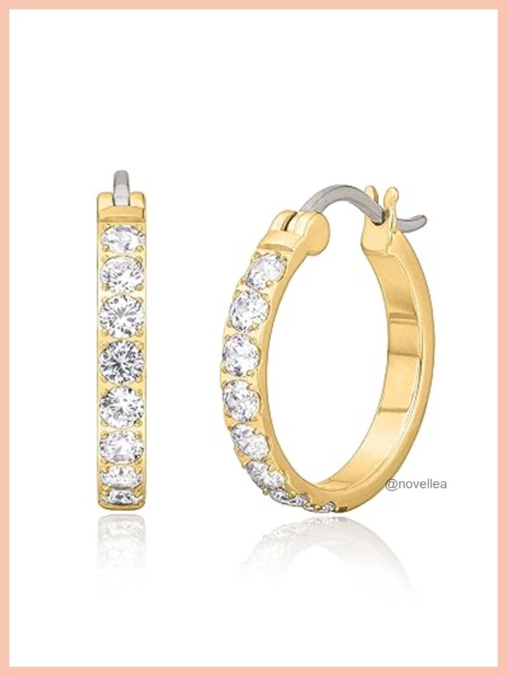 Hypoallergenic Titanium Hoop Earrings for Women 20mm Inlaid Gemstone Style